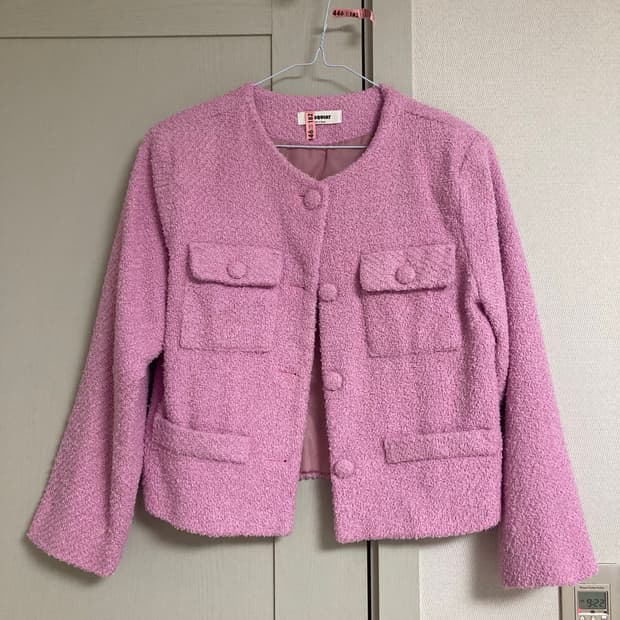 핑크 트위드 자켓