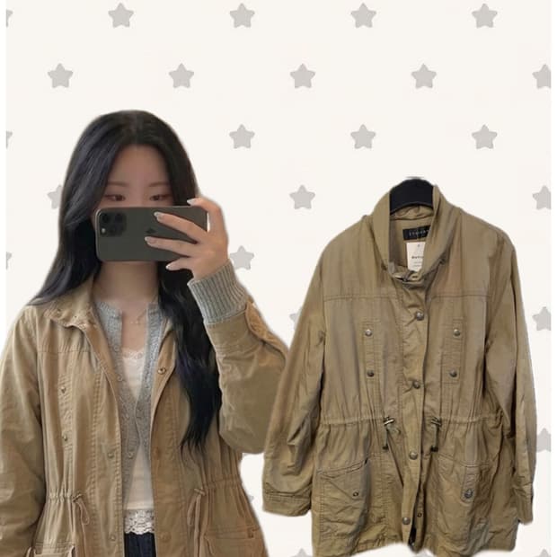 베이지카키 야상자켓