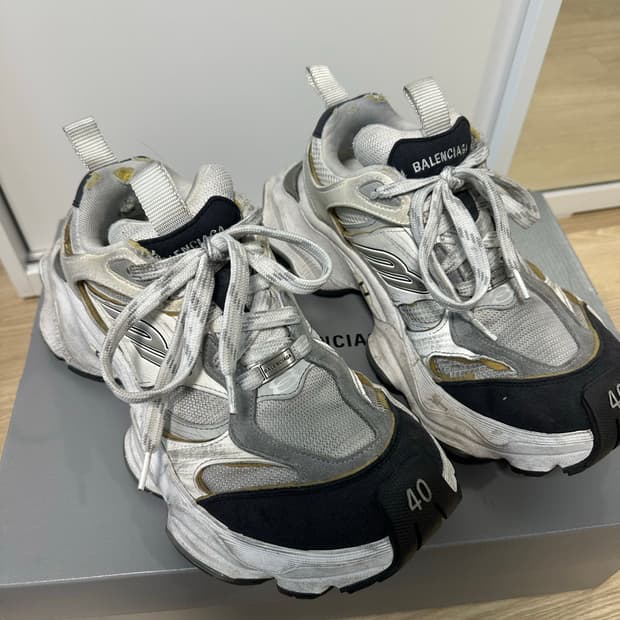 (40)발렌시아가 카고 스니커즈 화이트 그레이