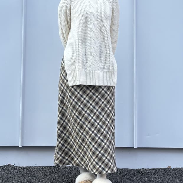 일본빈티지 언발란스 절개 니트