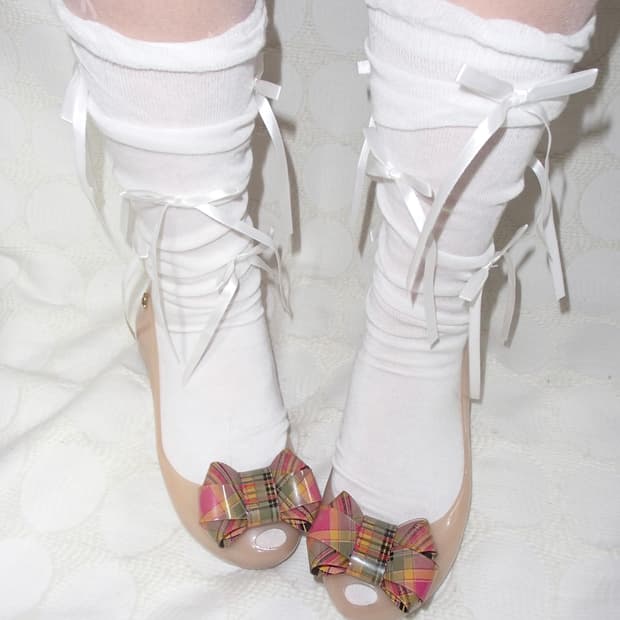 vivienne westwood 체크 리본 플랫슈즈