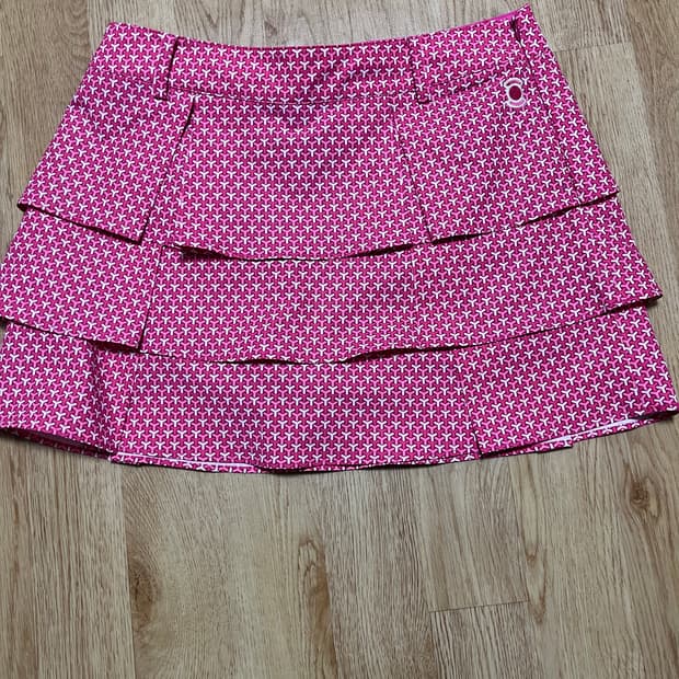 와이드 앵글 핑트 패턴 플리츠 골프치마