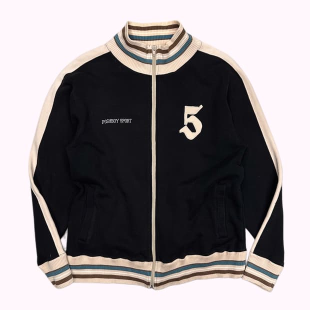 POSH BOY embroidery logo sweat zip-up