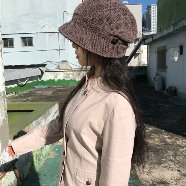 로즈 브라운 빈티지 캡