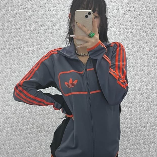 아디다스 레트로 스트릿 다이버 오렌지 져지 집업 95 C08103