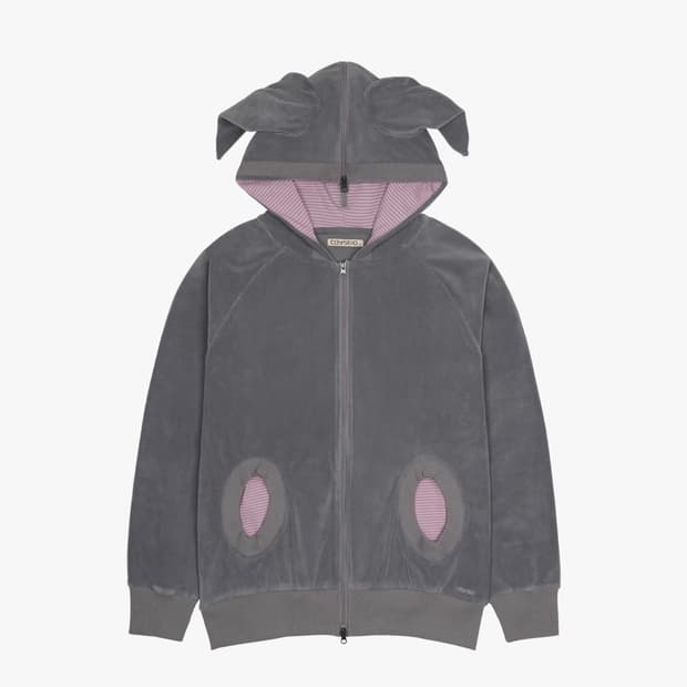 코이세이오 HORN STRIPED ZIP-UP HOODIE PURPLE