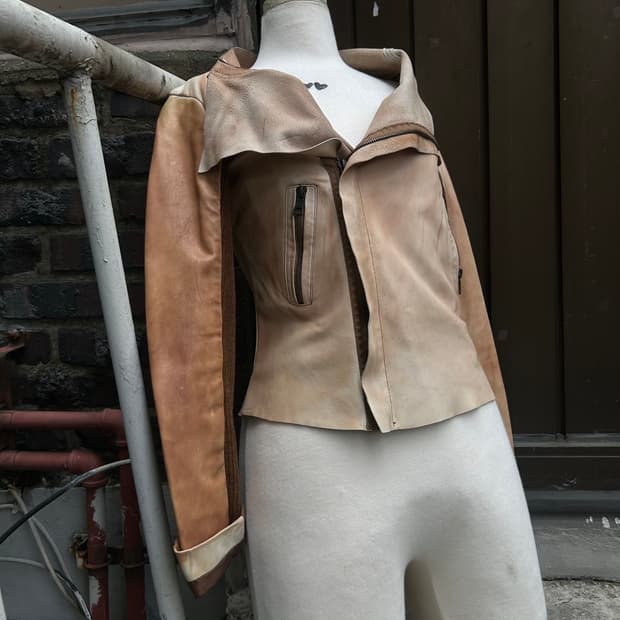 VTG Zara 드레이프 가죽 자켓