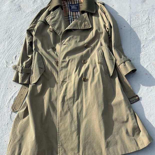 80s 올드 버버리 원패널슬리브 트렌치코트