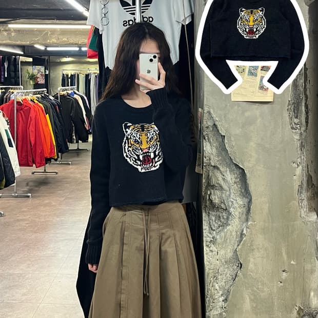 갭 크롭 니트 차콜 XS #csz2047