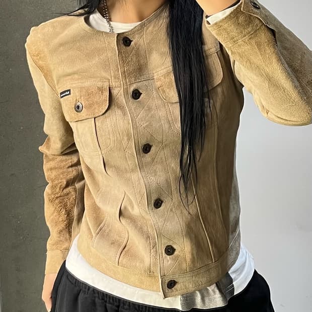 돌체앤가바나 스웨이드 레더 트러커 자켓