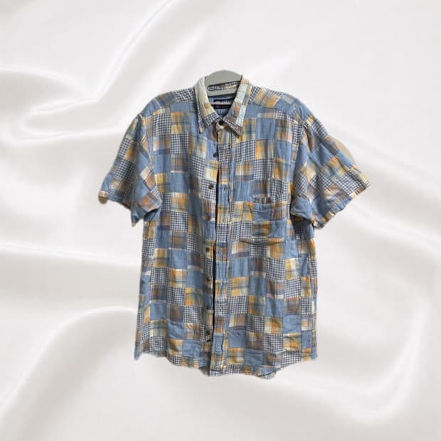 (착샷) 패치워크 셔츠 #모리걸 #패치 #체크