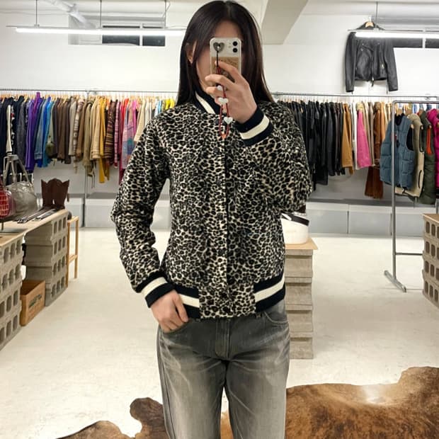 BEAMS BOY leopard fur jacket 빔즈 보이 호피 퍼