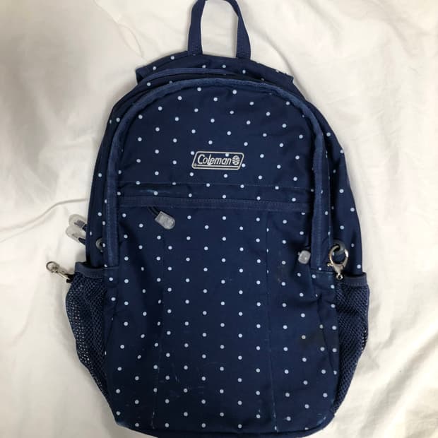 콜맨 네이비 도트 땡땡이 백팩 배낭 가방