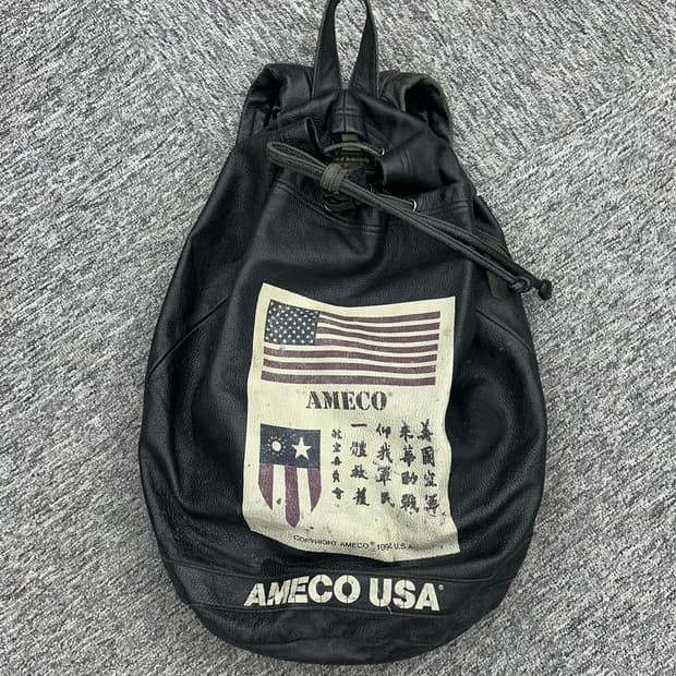 (FREE)90'S AMECO 통가죽 백팩-M1755