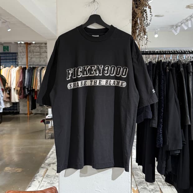 베트멍 블랙 17aw ficken 3000 오버사이즈 하프티