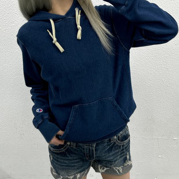 챔피온 블루네이비 후드 M