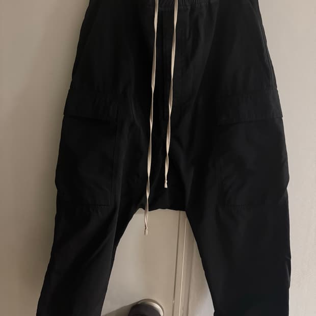 릭오웬스 드로우스트링 카고 크롭팬츠 48