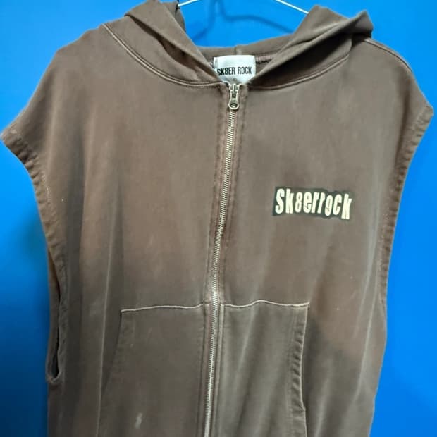 Pigment Hood Zip-up Vest Stone Brown