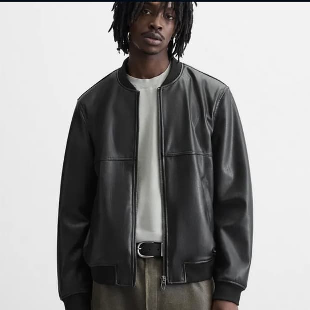 자라 레더 봄버 자켓