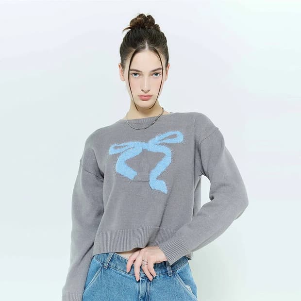 LARTIGENT 라티젠 L6 RIBBON MIX KNIT 리본니트