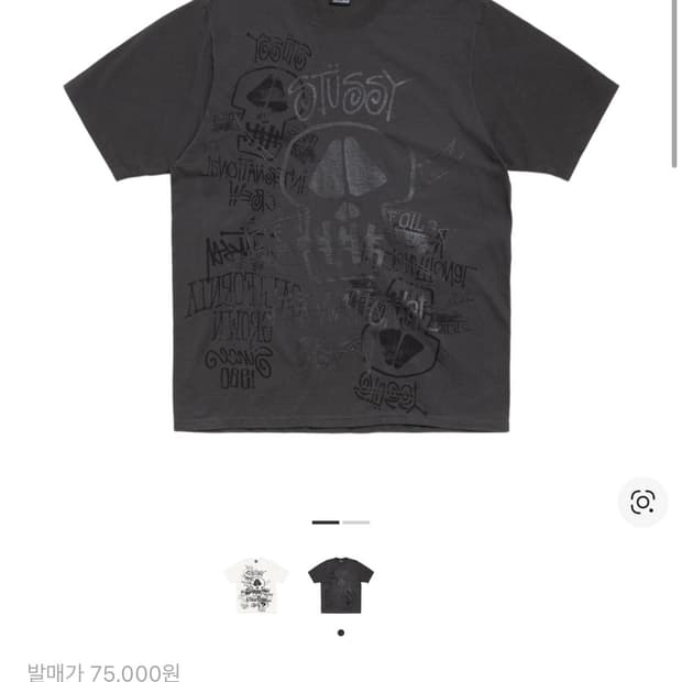 스투시 스컬 반팔 s