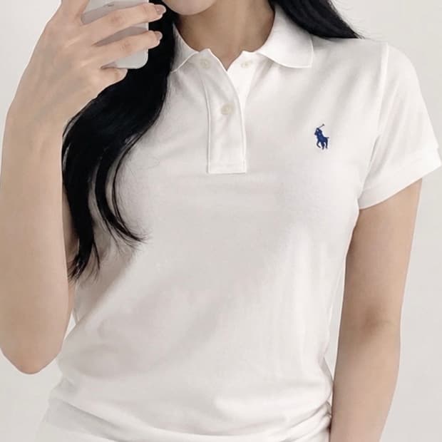 폴로 랄프로렌 pk 카라 반팔티셔츠 화이트
