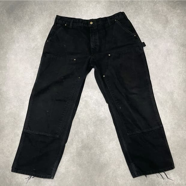 OG USA Vintage 칼하트 B01 BLK 더블니 팬츠 40X28
