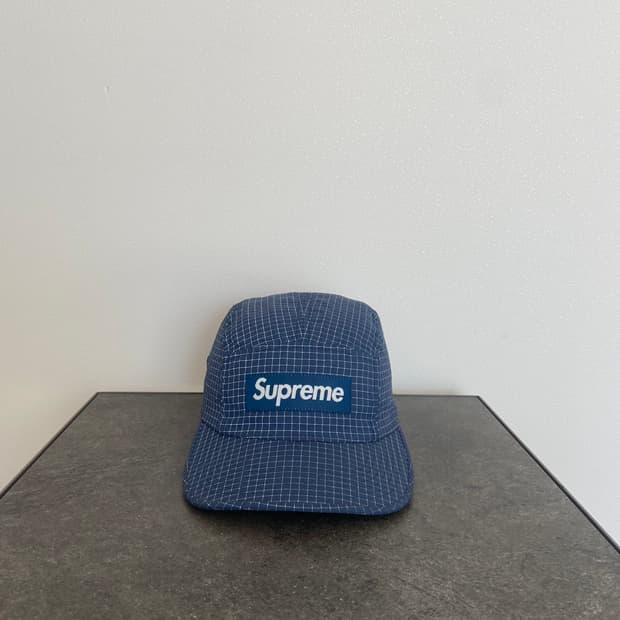 슈프림 립스탑 스카치 네이비 박스로고 캠프캡 모자