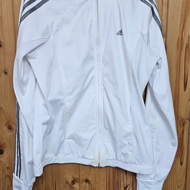 대대장 빈티지 아디다스 독일 축구 팀 트랙탑 져지 화이트 실버