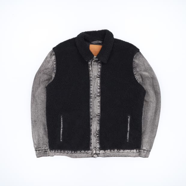 L 리바이스 그리즐리 쉐르파 트러커 데님 흑청 자켓 4184