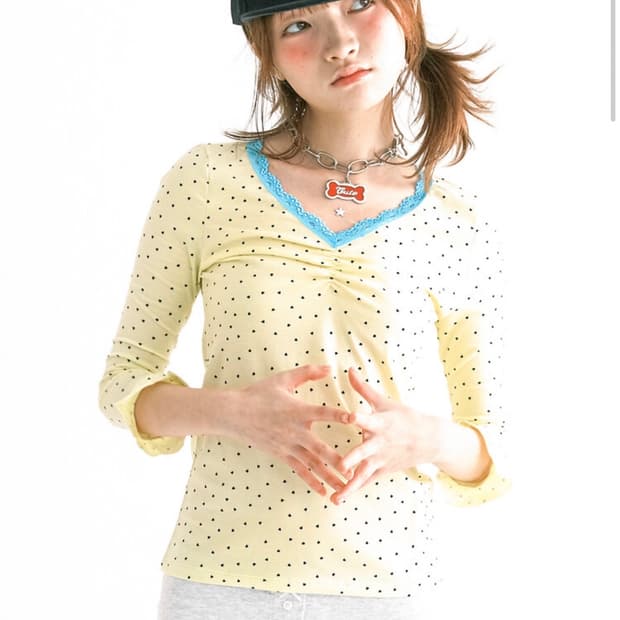 mini heart lace top (lemon)