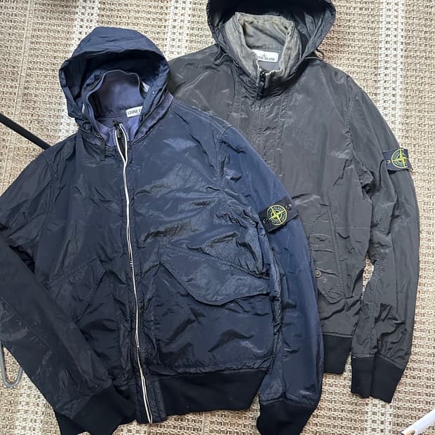 스톤아일랜드 나일론 메탈 후드 바람막이 블랙 95