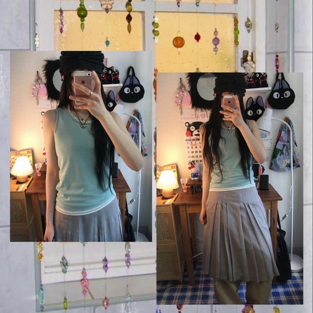 vintage twisted strap sleeveless mint