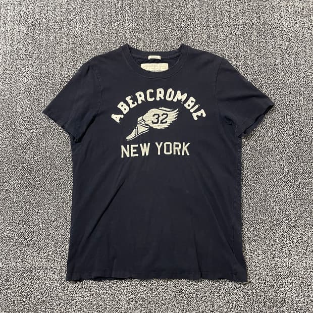 빈티지9. 아베크롬비 그런지 데미지 반팔티셔츠 반소매 네이비