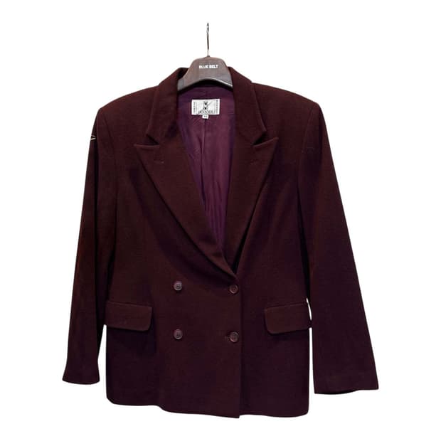 발렌티노 올리버 캐시미어 울 블레이저 자켓 더블 버튼 디테일 버건디