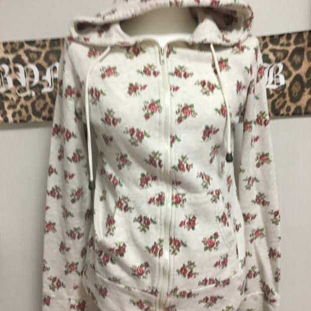 일본 빈티지 플로럴 후드집업
