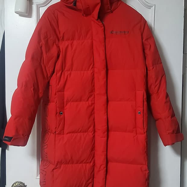 디스커버리 익스페디션 오리털 롱패딩 덕다운 후드 여자 90 55