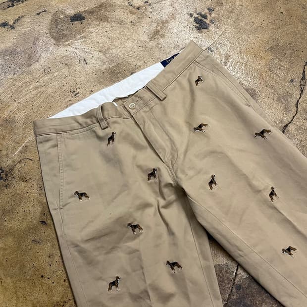 [정품] 폴로 랄프로렌 슬림핏 강아지 자수 면바지 b10