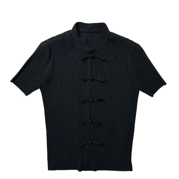 이세이미야케 플리츠 차이나 버튼 탑