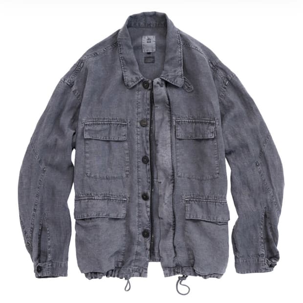 4) 폴리테루 린넨 필드 자켓 페이디드 블루