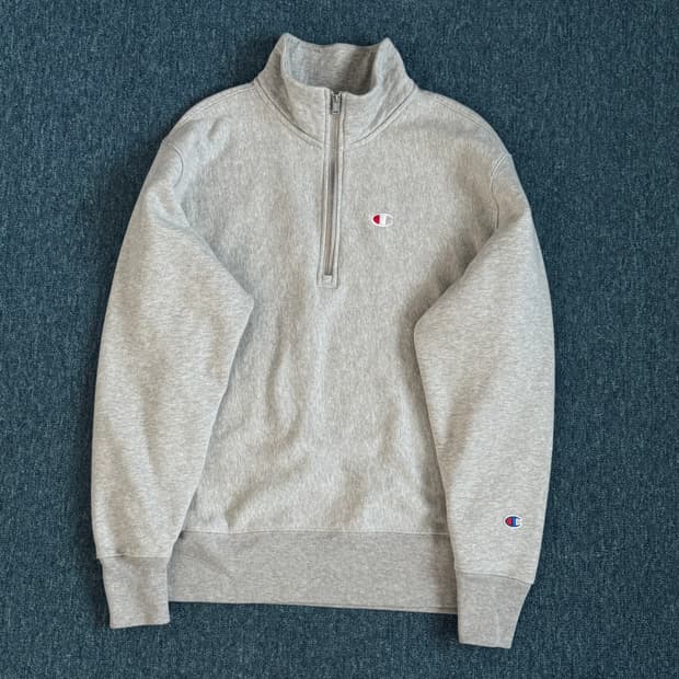 챔피온 리버스위브 하프넥 맨투맨 반집업 