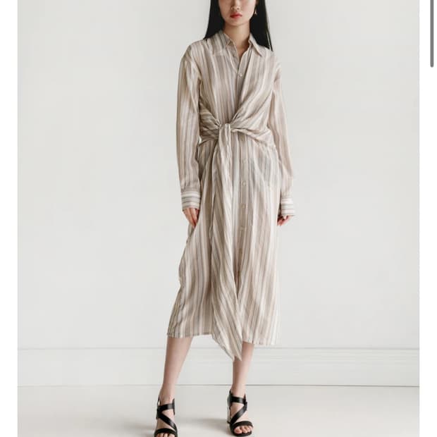 ACNE STUDIOS 스트라이프 셔츠 원피스 38