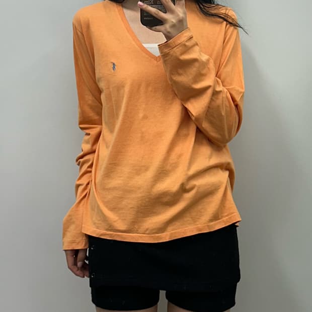 폴로 랄프로렌 캐롯 브이넥 긴팔 롱 슬리브