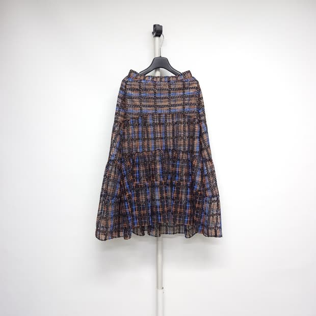 마인 MINE 춘하추 레이스아일렛 플레어 롱 스커트 61 33.44