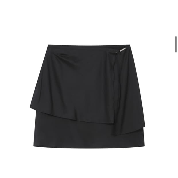 [레이 PICK]Sheer layered midi skirt BLACK