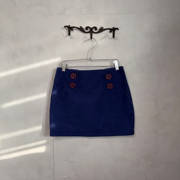 Fiorucci deep purple button mini skirt