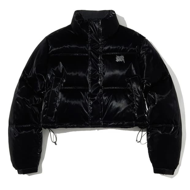 브라운브레스 W GLOSSY CROP DOWN PUFFER - BLACK