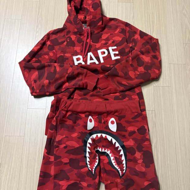 베이프 적계 카모 후드 상하의 후드티 반바지 숏츠 판매