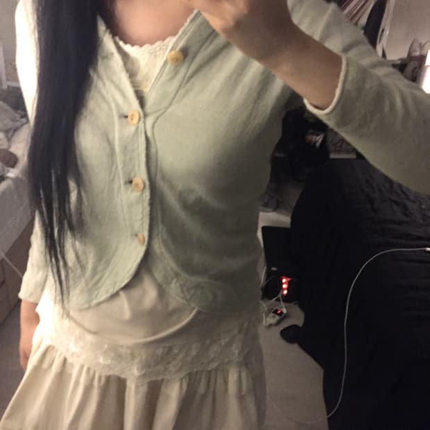 빈티지 모리 민트 가디건