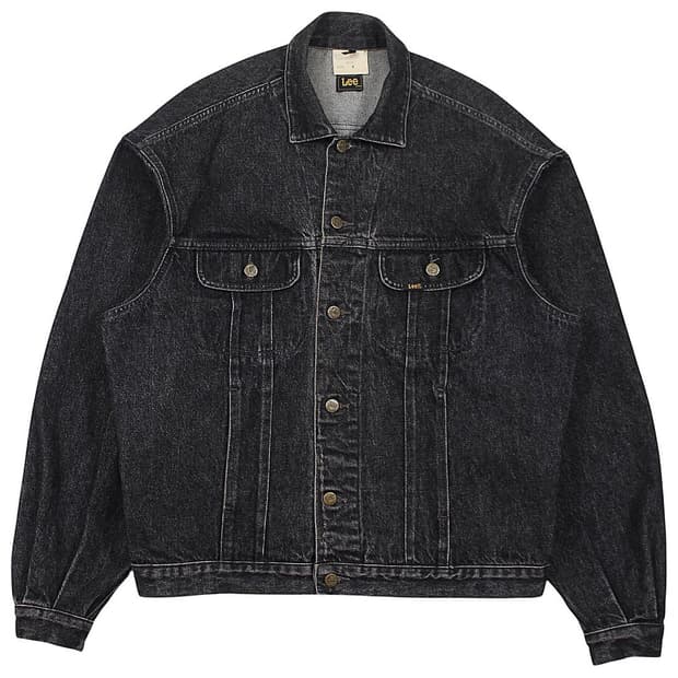 1989 유로 Lee 리 645 블랙 데님 자켓 빈티지 흑청